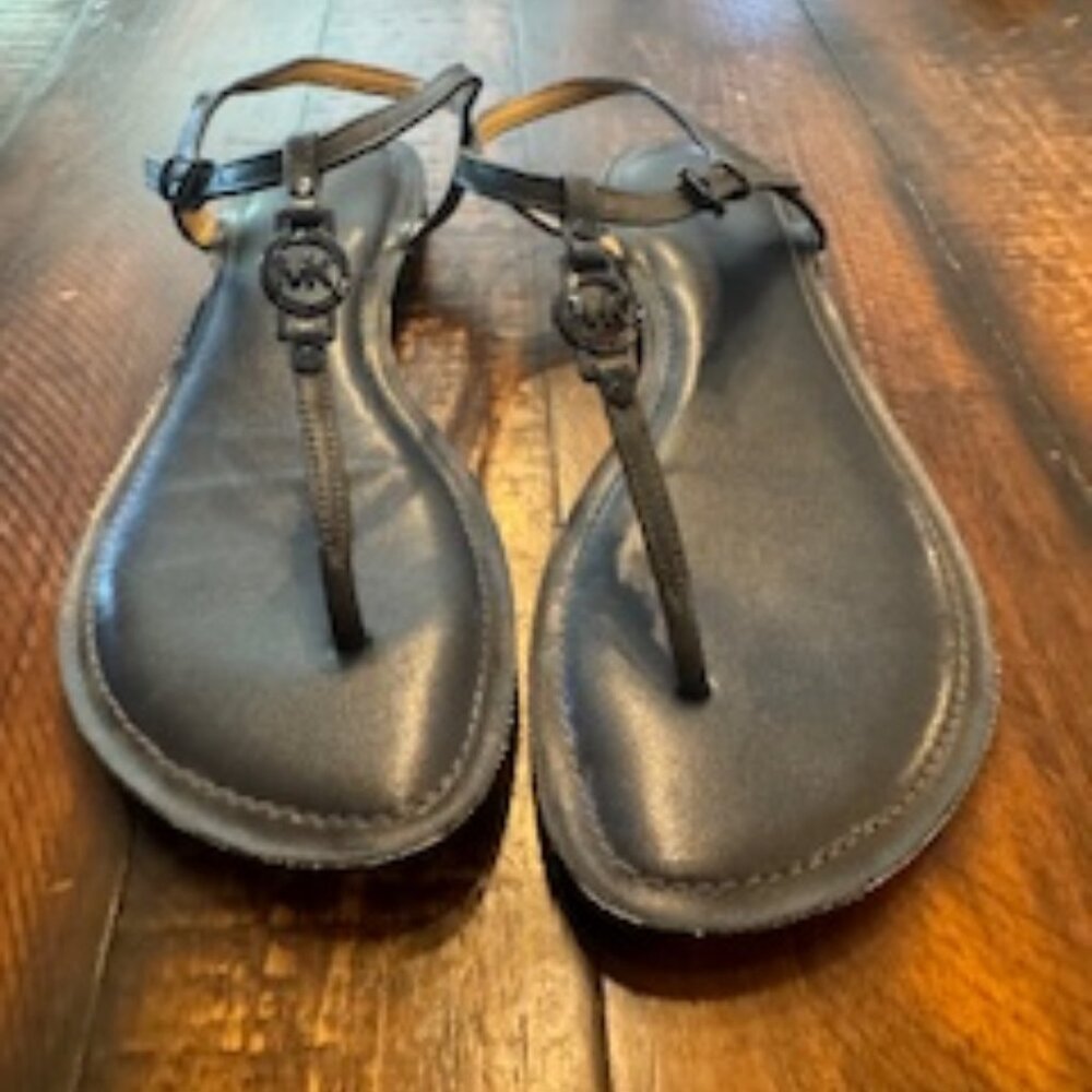 Michael Kors Strappy Navy Blue Leather Sandals Size 7.5